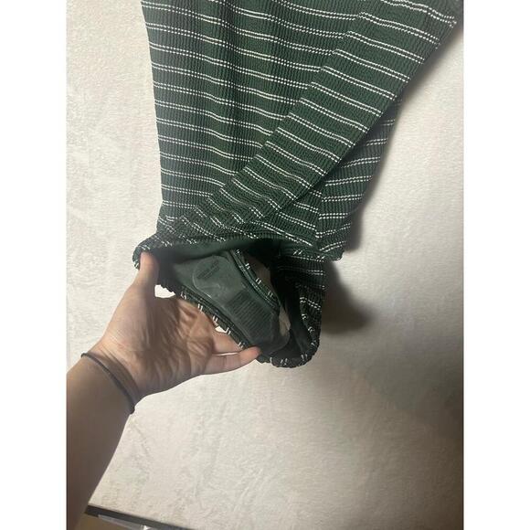 Abercrombie & Fitch 90s Scoopneck Cheeky One-Piece Swimsuit Green Striped L - Picture 4 of 5